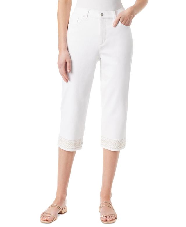 Women's Amanda Embroidered Hem Capri Jeans  Product Image