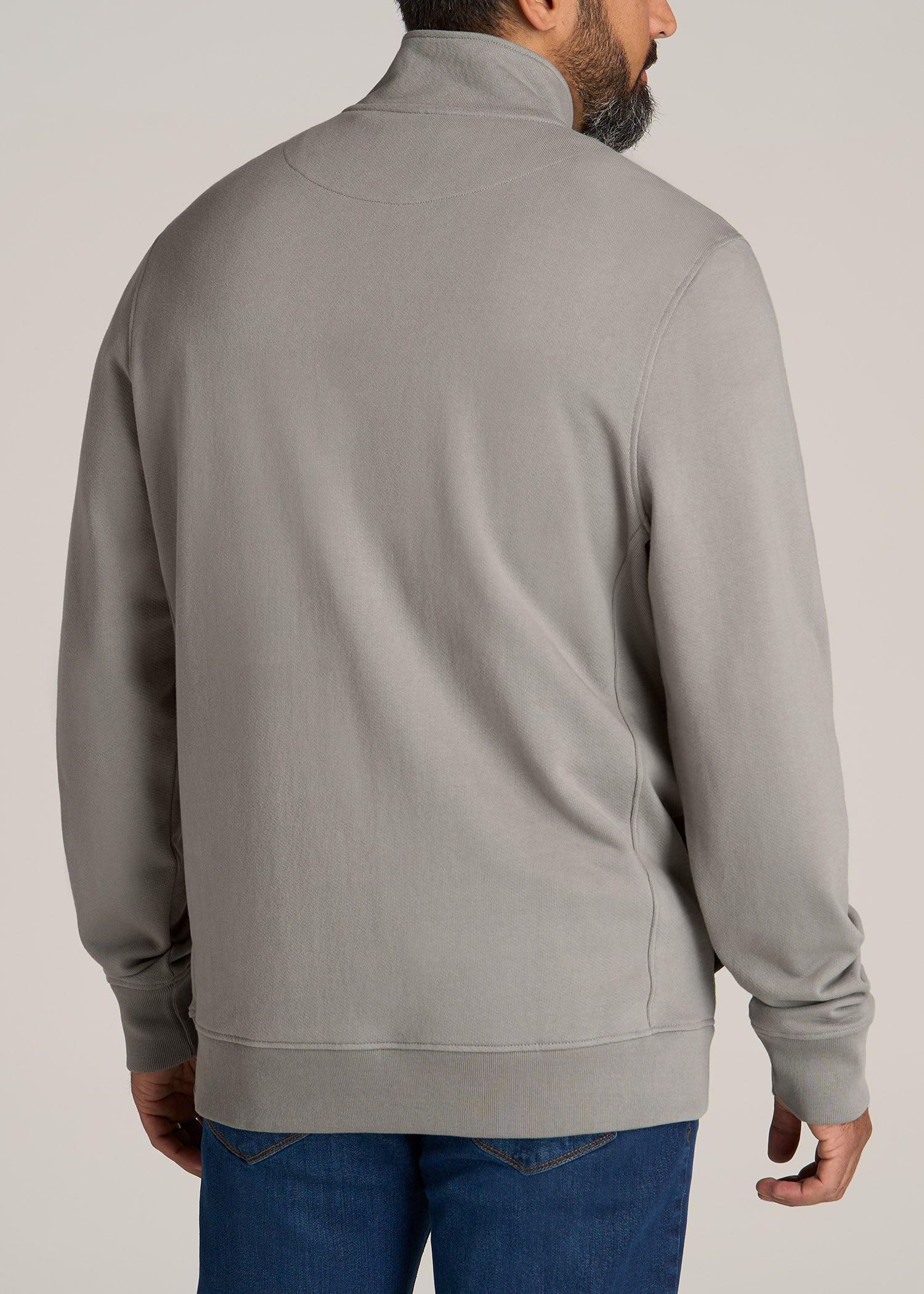 LJ&S Heavyweight Quarter-Zip Men's Tall Pullover in Pewter Male Product Image