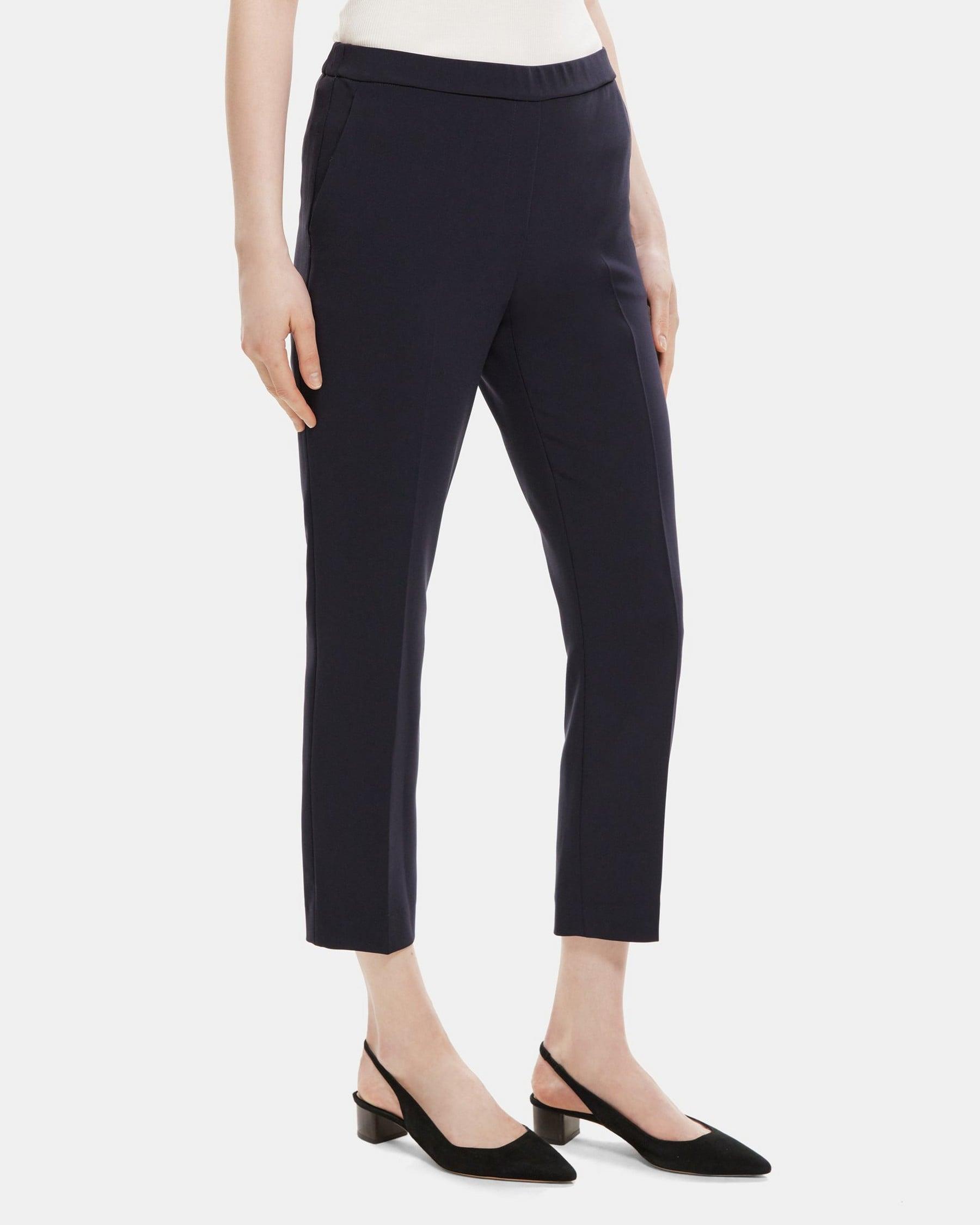 Cropped Slim Pull-On Pant in Crepe Product Image