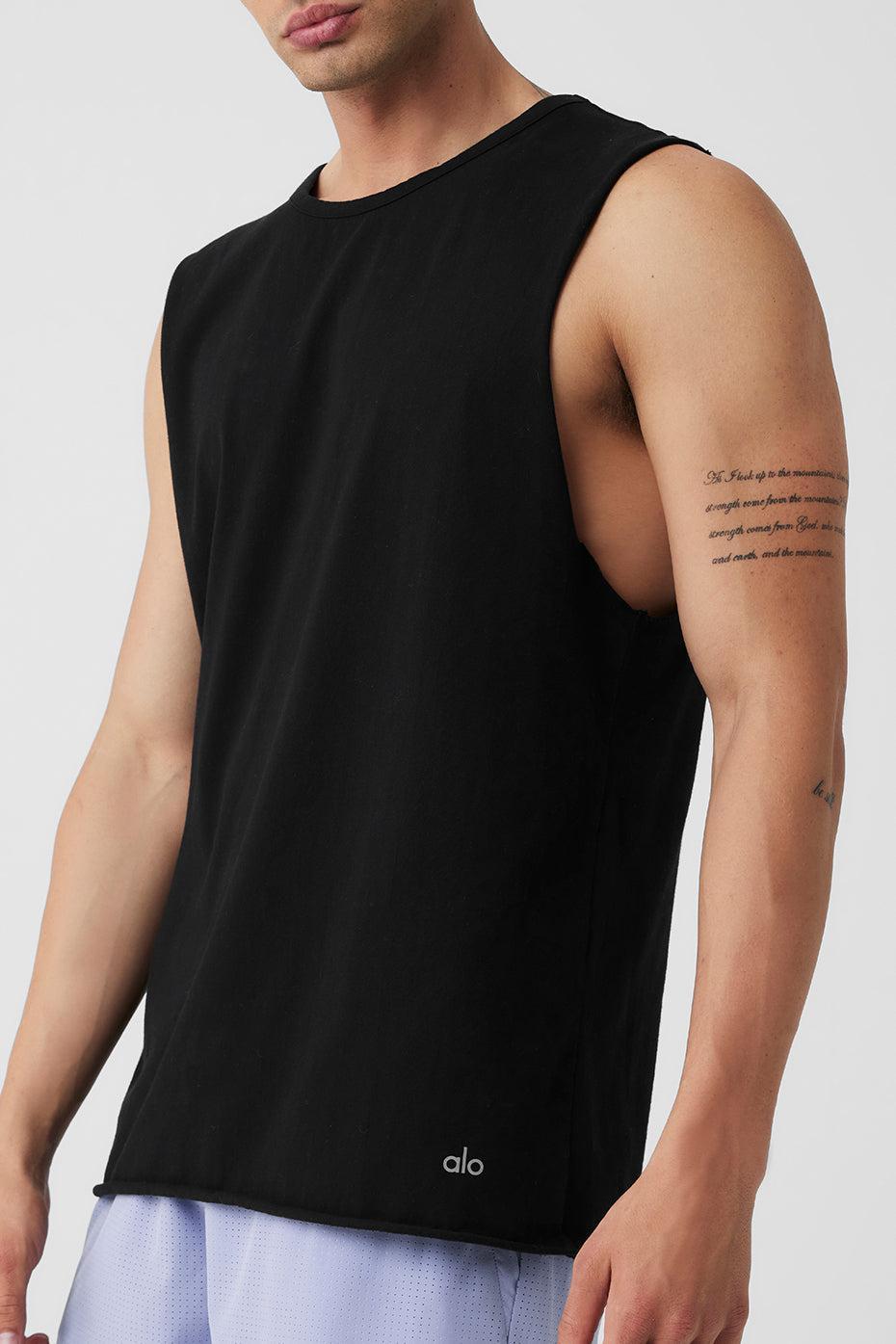 Society Raw Edge Tank - Black Male Product Image