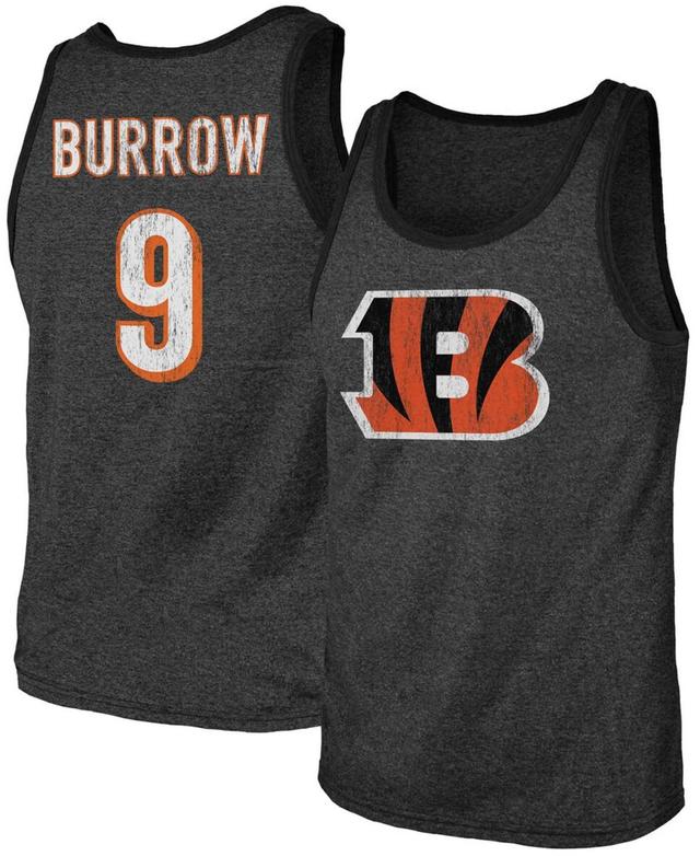 Mens Majestic Threads Joe Burrow Cincinnati Bengals Name & Number Tri-Blend Tank Top Product Image