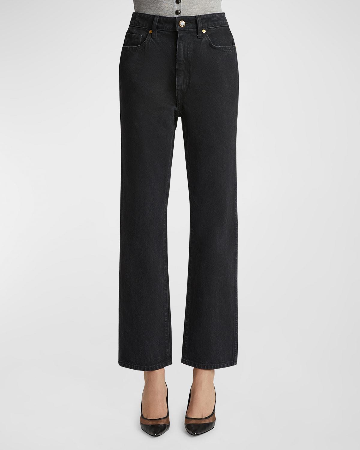 Abigail High-Rise Straight-Leg Ankle Jeans Product Image