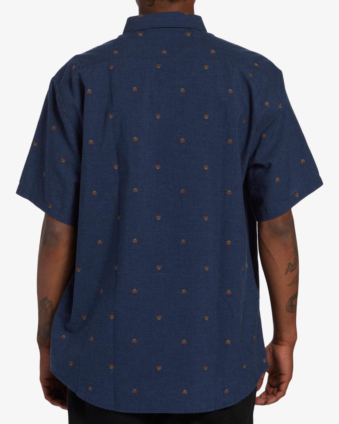 All Day Jacquard Short Sleeve Shirt - Navy Male Product Image