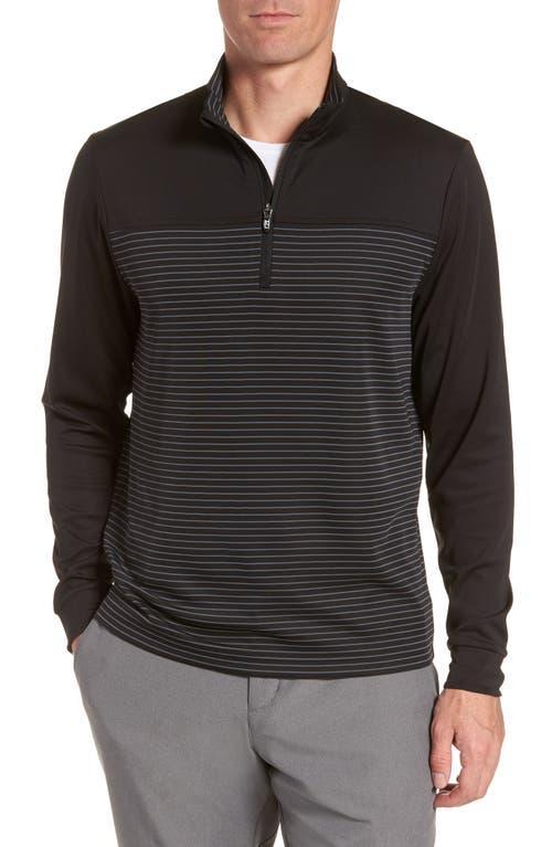 Cutter & Buck Traverse Regular Fit Stripe Quarter Zip Pullover Product Image