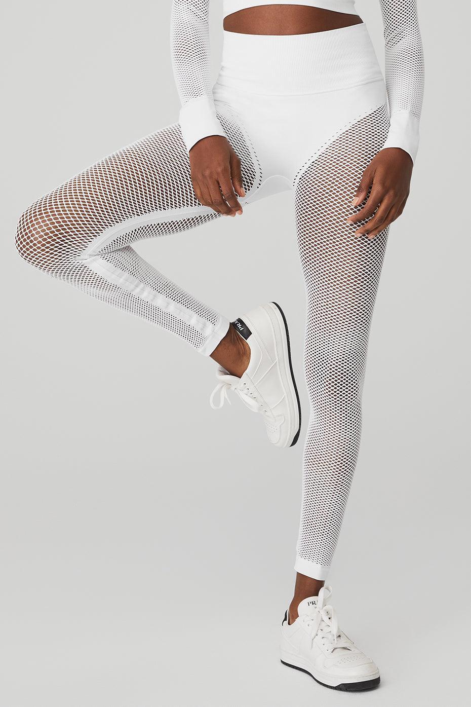 Seamless High-Waist 7/8 Limitless Open Air Legging - White Product Image