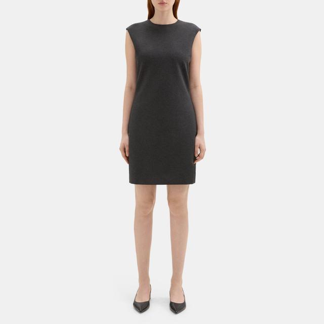 Heathered Knit Ponte Cap-Sleeve Shift Dress | Theory Outlet Product Image