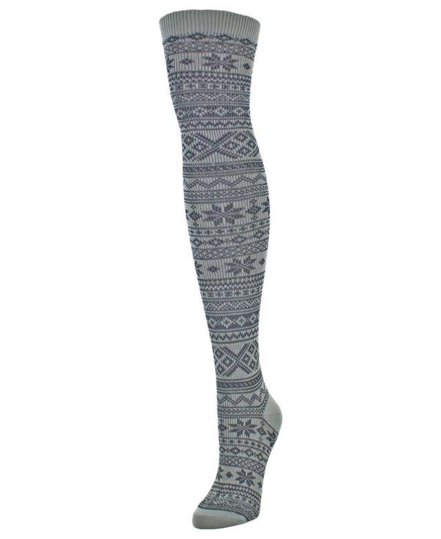 MeMoi Womens Snow Flakes Stripes Over The Knee Socks Product Image