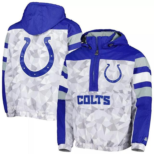 Mens Starter /Royal Indianapolis Colts Thursday Night Gridiron Raglan Half-Zip Hooded Jacket Product Image