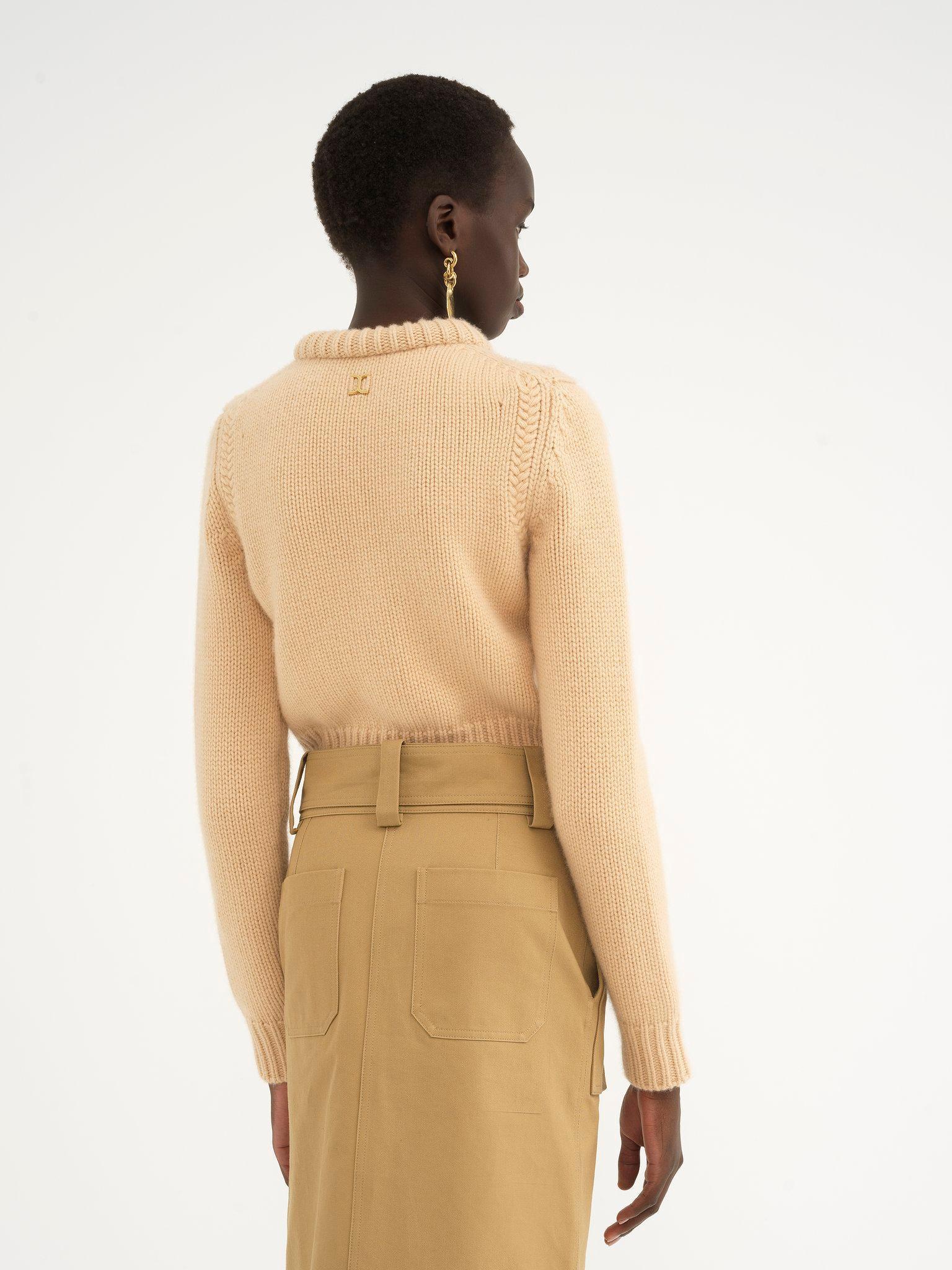 Cropped sweater in cashmere blend Product Image