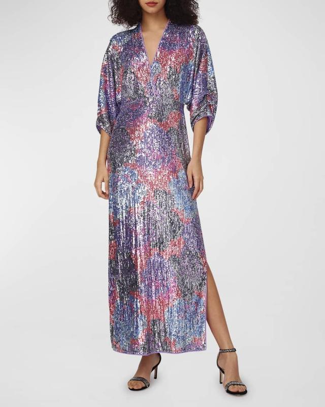 Jessel Dolman-Sleeve Sequin Maxi Dress Product Image