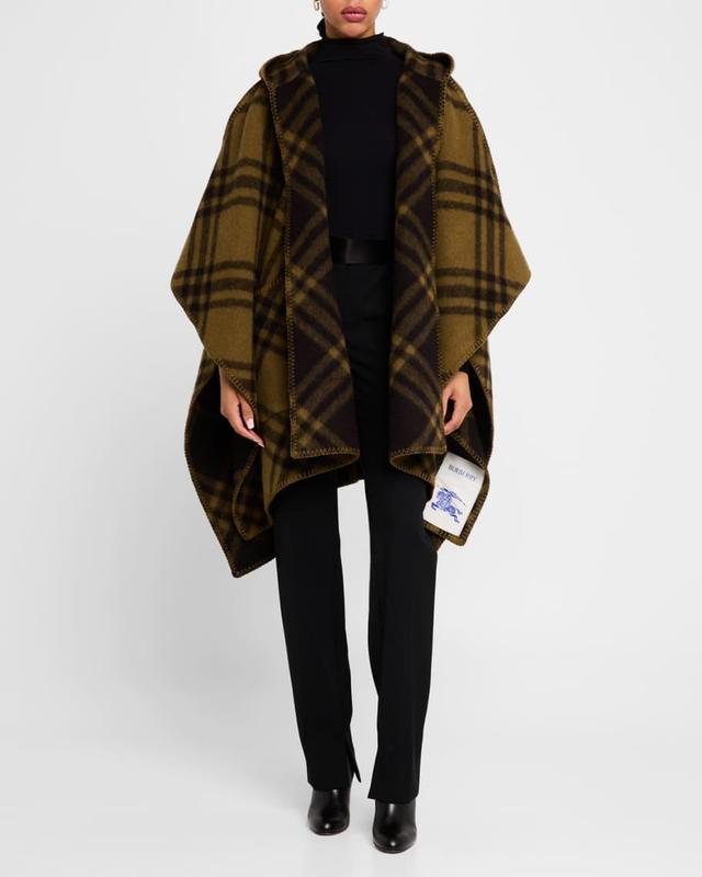 Catherine Reversible Check Hooded Cape Product Image