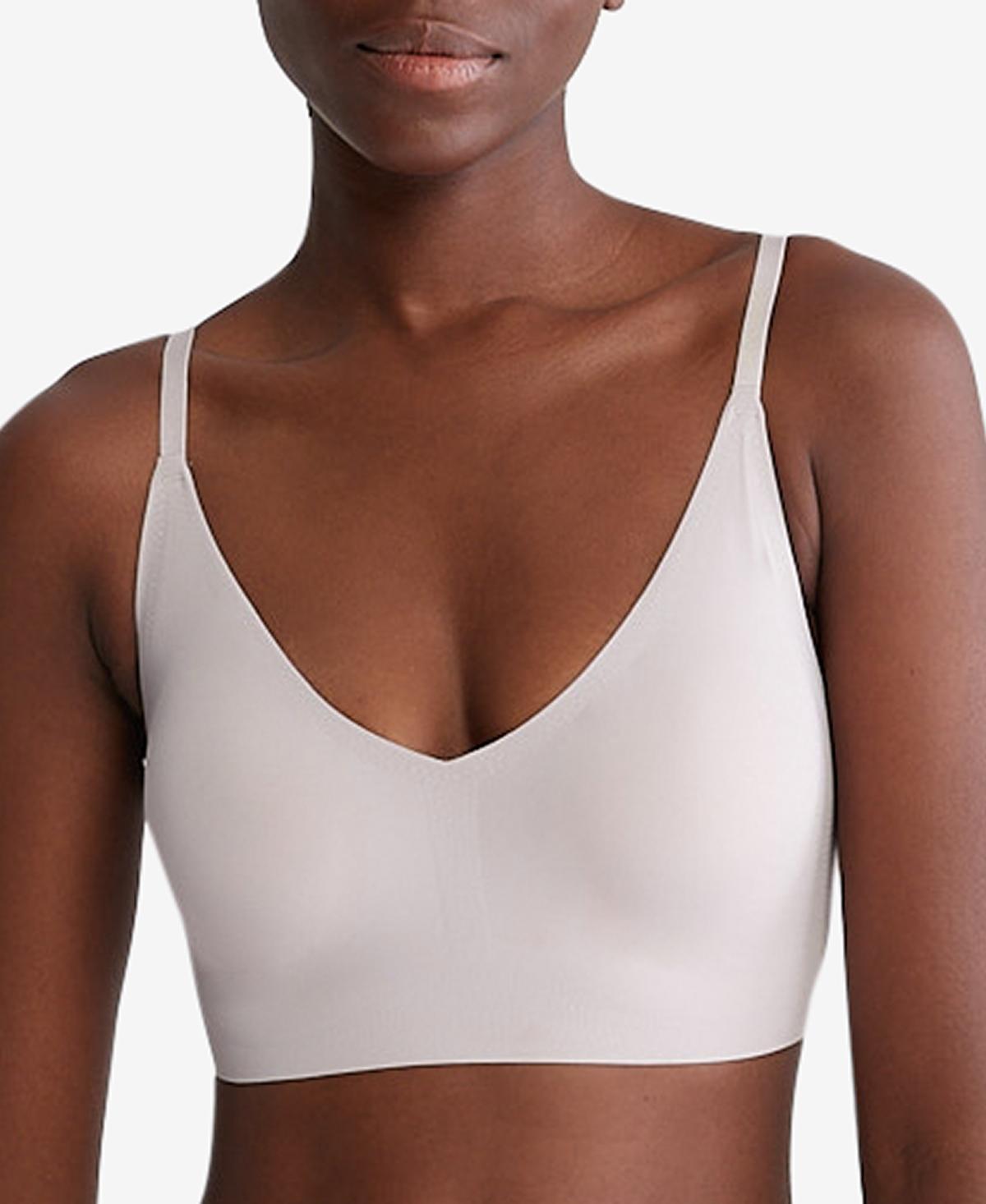 Calvin Klein Invisibles Comfort Lightly Lined Triangle Bralette QF5753, Womens Brown Product Image