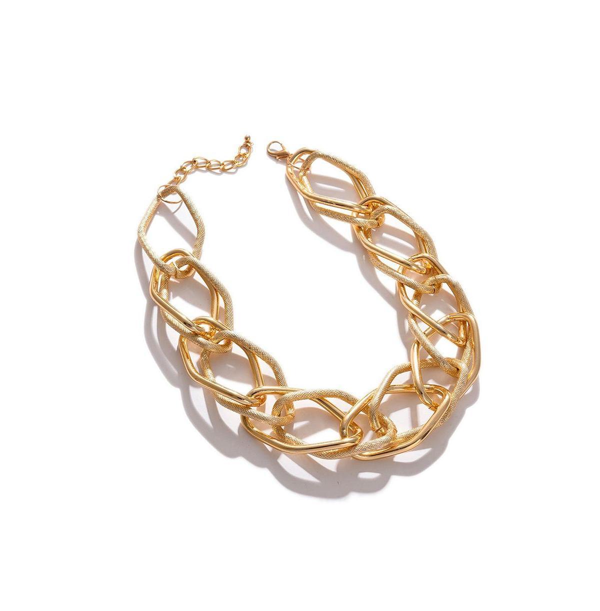 Sohi Womens Gold Metallic Chainlink Necklace Product Image