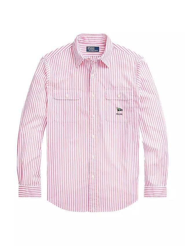 Striped Long-Sleeve Sport Shirt Product Image