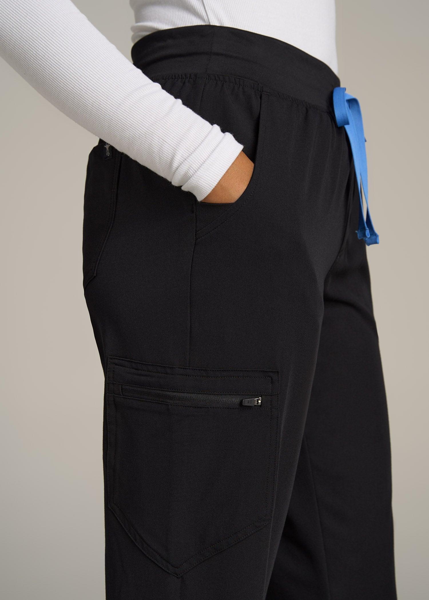 Scrub Joggers for Tall Women in Black Product Image