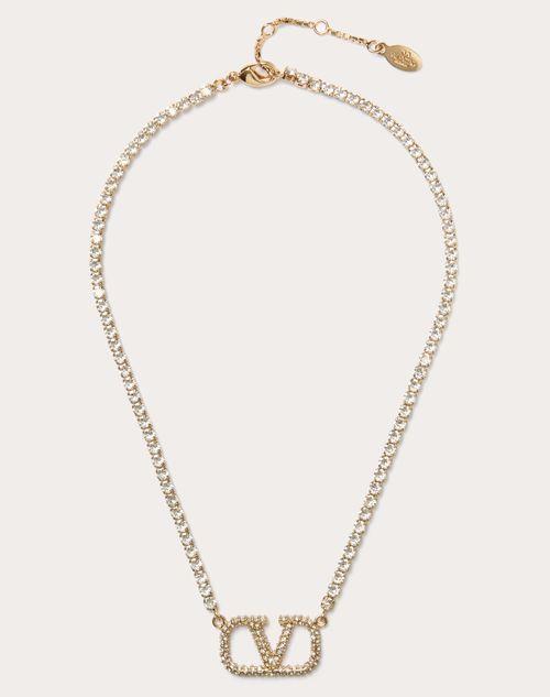 VLOGO SIGNATURE METAL AND SWAROVSKI® CRYSTAL NECKLACE Product Image