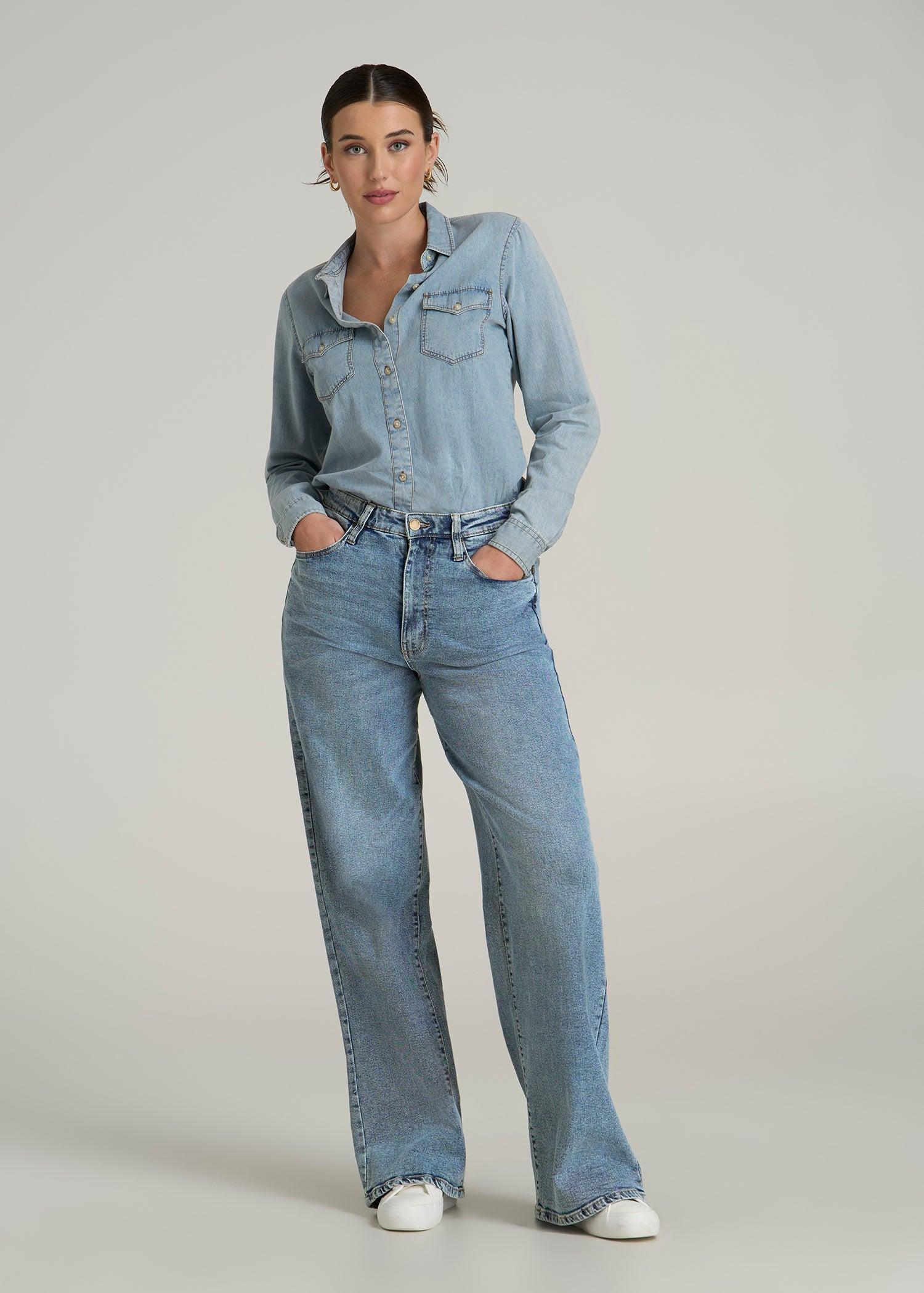 Stevie Wide Leg Jeans for Tall Women in Perfect Blue Female Product Image