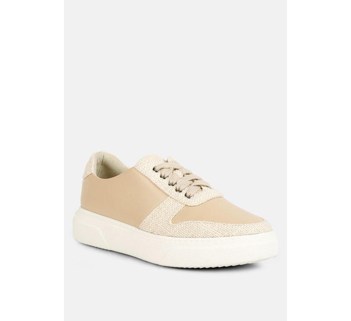 Kjaer Womens Dual Tone Leather Sneakers Product Image