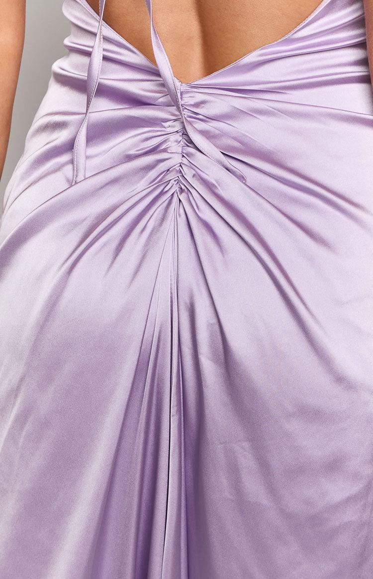 Blaise Lilac Satin Maxi Dress Product Image