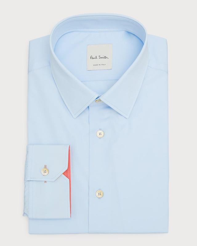 Paul Smith Men's Tailored Fit Cotton Dress Shirt - Size: 15.5 - BLUE Product Image