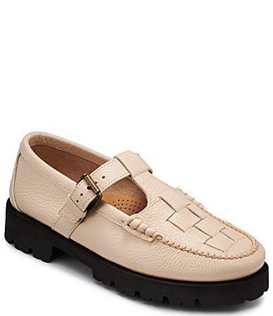 G.H. Bass Womens Fisherman Leather Mary Jane Platform Lug Sole Loafers Product Image