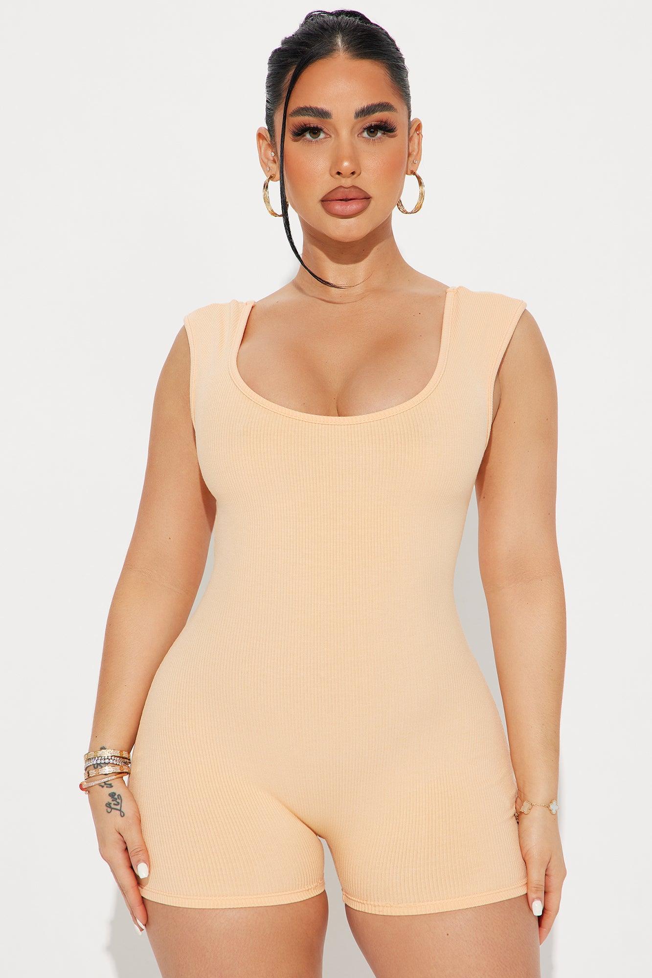 Rachel Snatched Romper - Peach Product Image