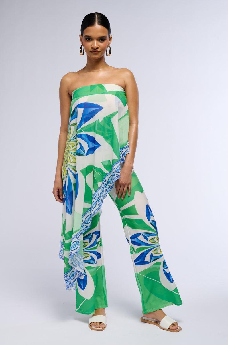 ALL ABOUT ME PRINTED MESH JUMPSUIT Product Image