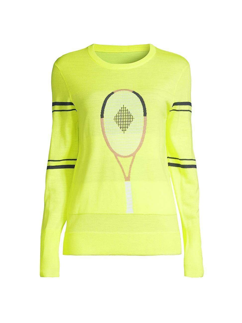 Womens Racquet Wool Intarsia Knit Sweater Product Image