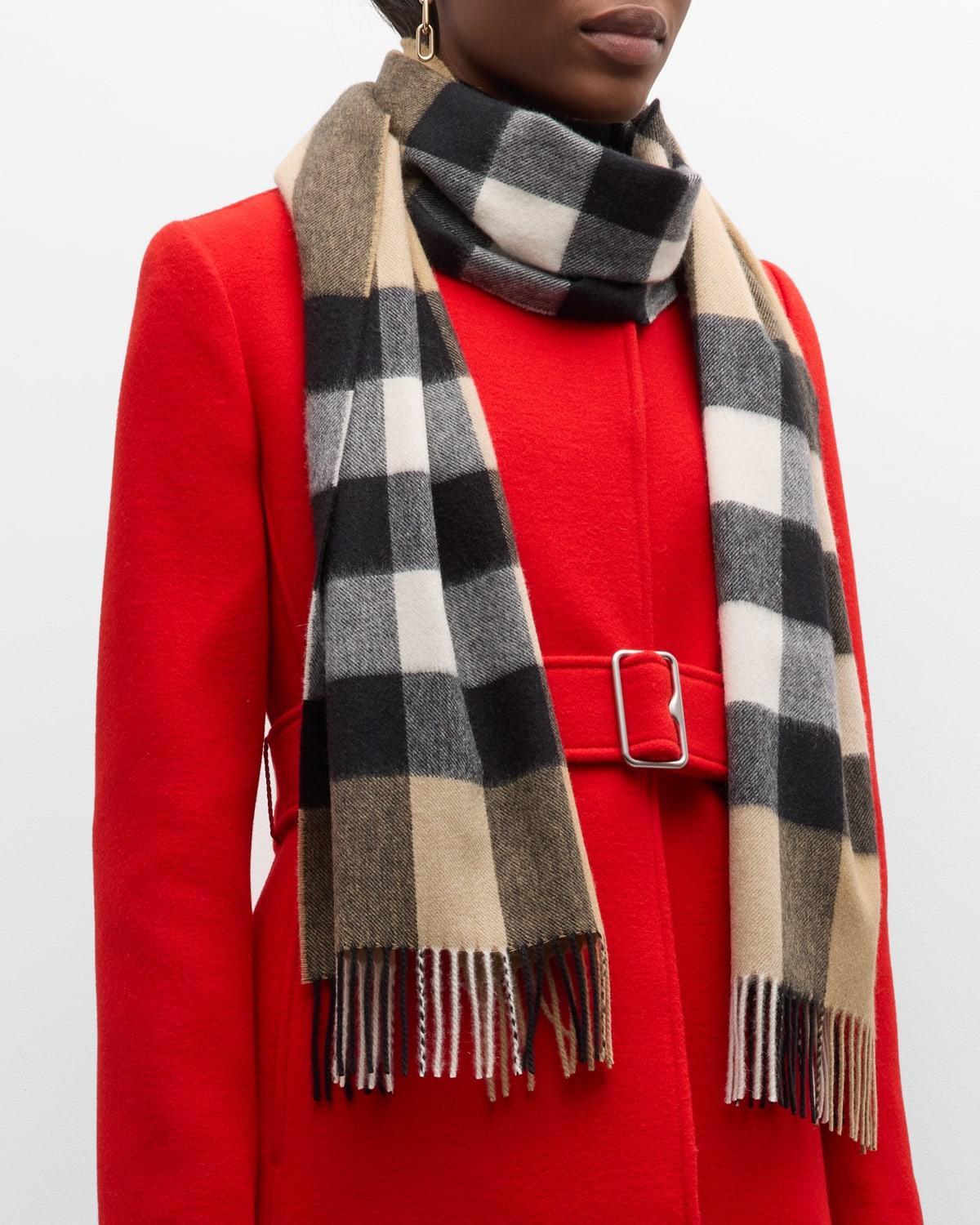 Half Mega Check Cashmere Scarf Product Image