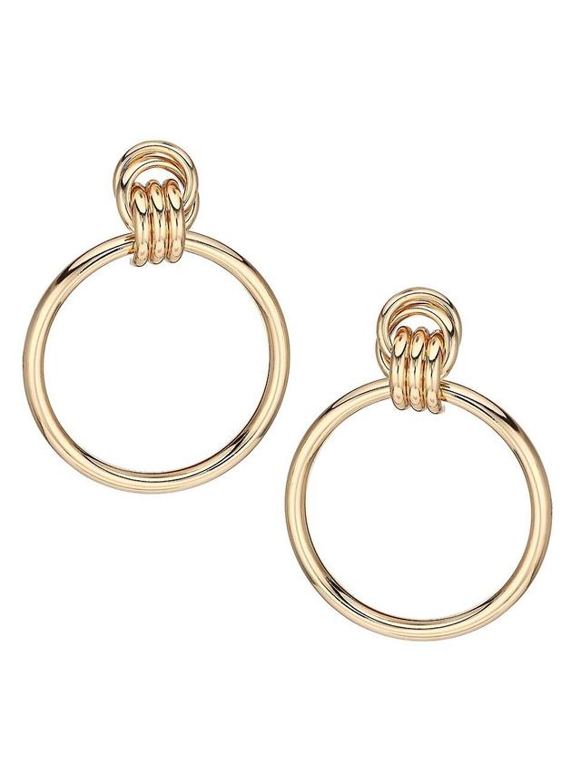 Womens 14K Goldplated Love Knot Doorknocker Earrings Product Image