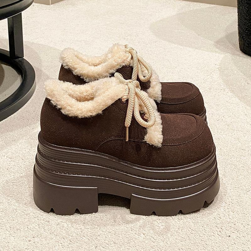 Platform Fleece Lined Lace Ups Product Image