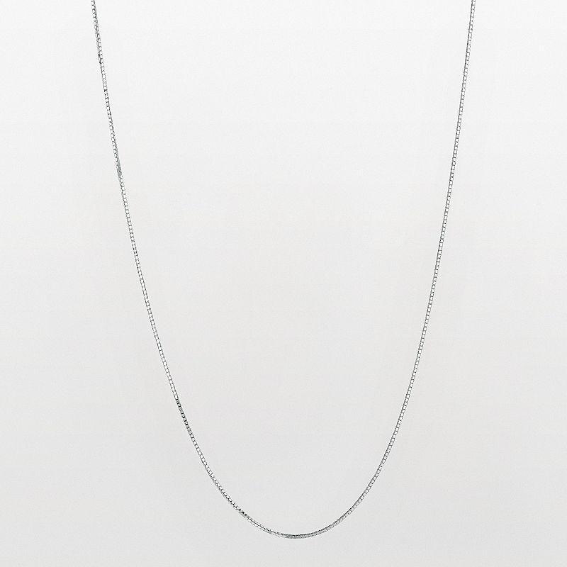 10k White Gold Adjustable Box Chain Necklace, Womens Product Image