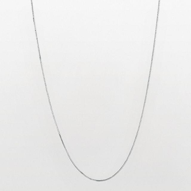 10k White Gold Adjustable Box Chain Necklace, Womens Product Image