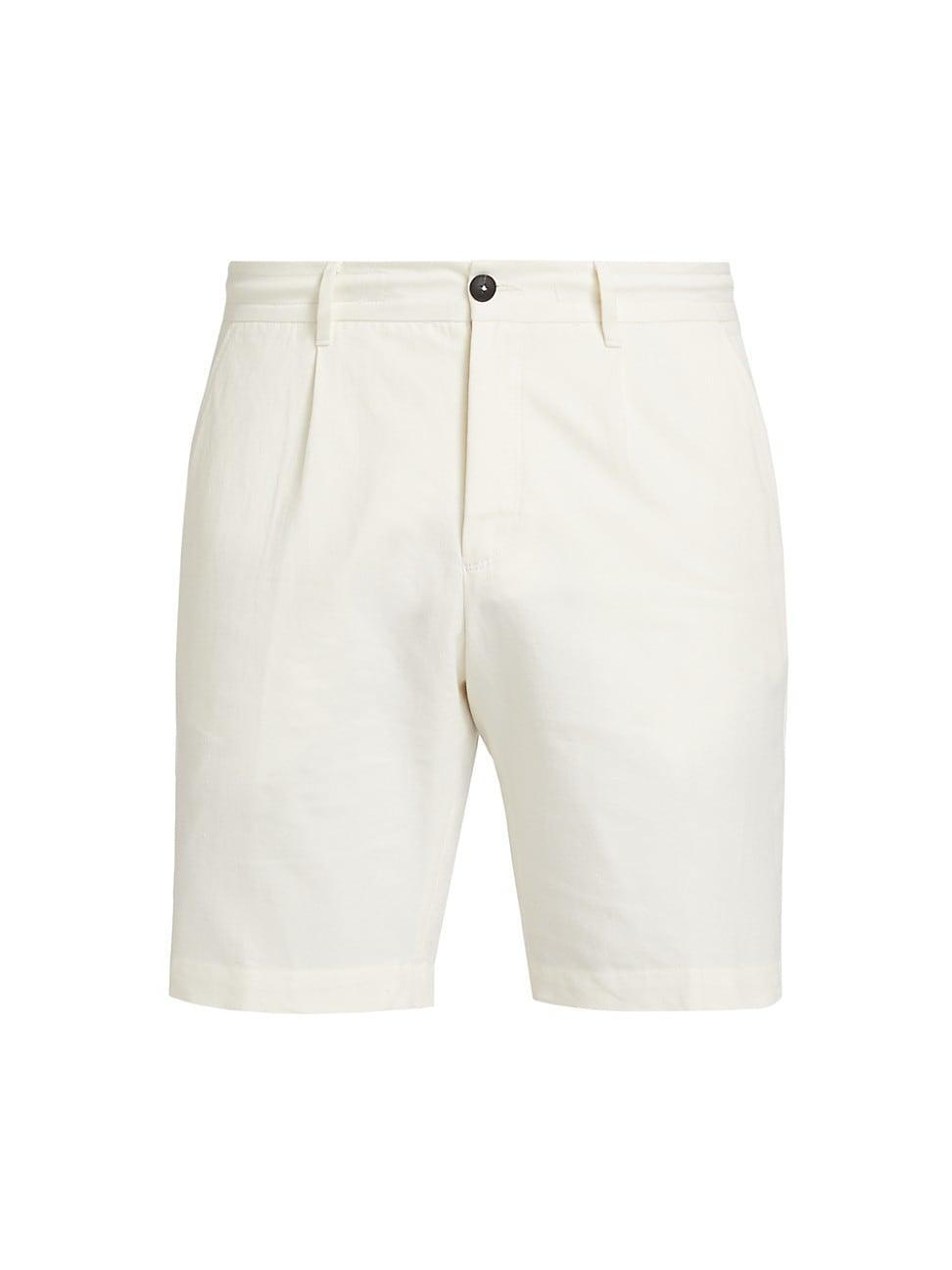 Mens Slim-Fit Cotton & Linen-Blend Shorts Product Image