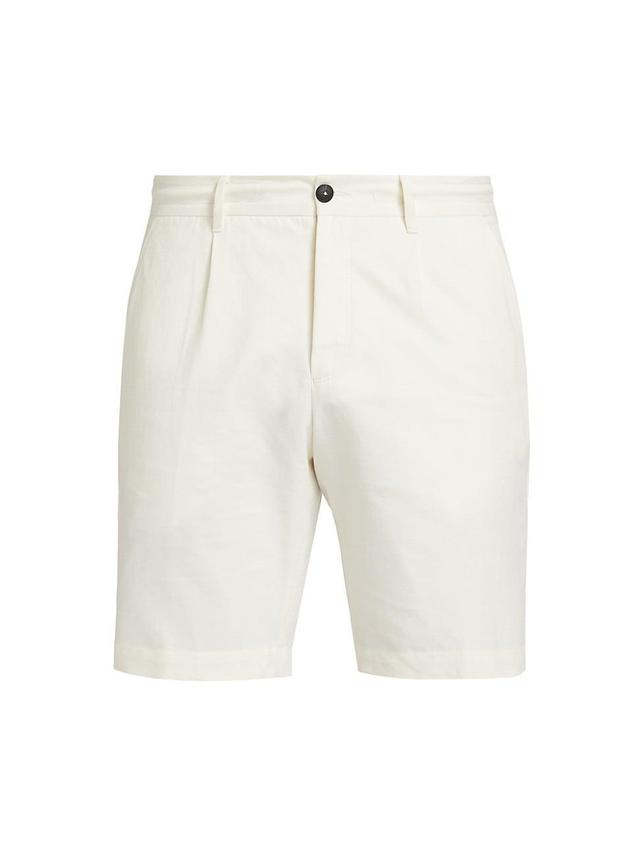 Mens Slim-Fit Cotton & Linen-Blend Shorts Product Image