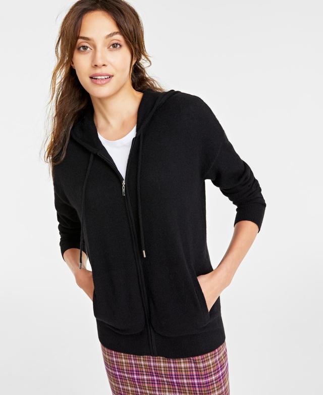 Charter Club Womens 100% Cashmere Zip Hoodie, Created for Macys Product Image