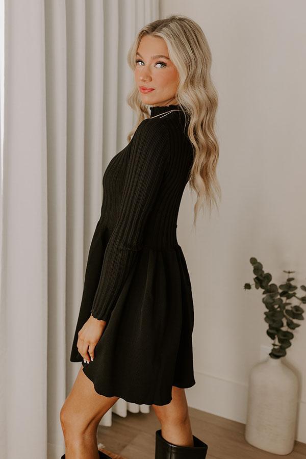 Vineyard Dreaming Knit Mini Dress in Black Product Image