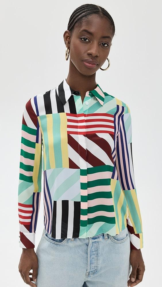 alice + olivia Willa Placket Top | Shopbop Product Image