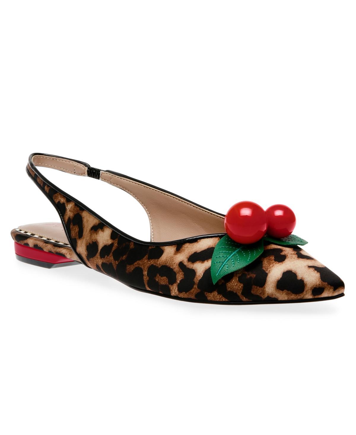 Betsey Johnson Womens Junniper Cherry Detailed Slingback Flats Product Image