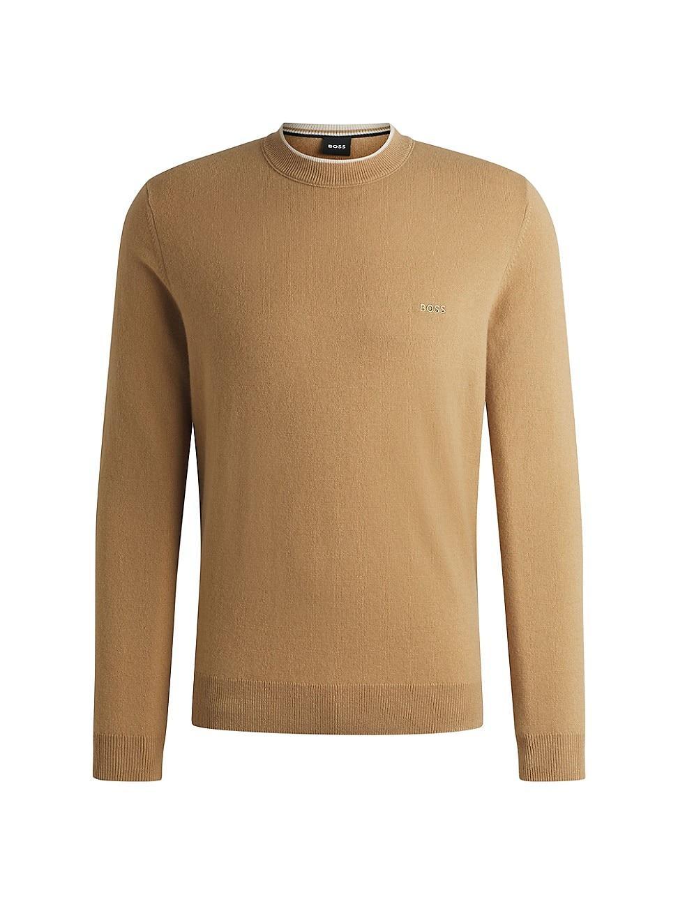 Mens Virgin-Wool Sweater with Embroidered Logo Product Image