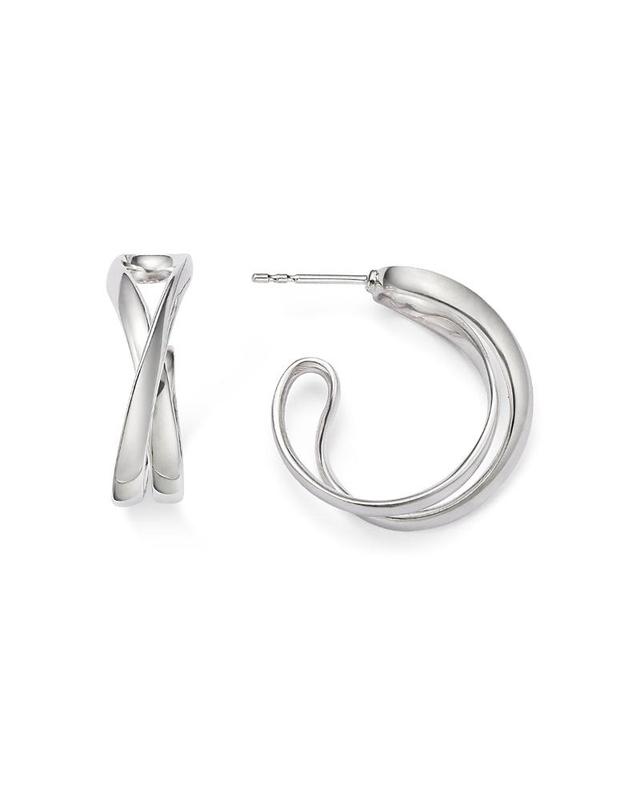 Womens Infinity Sterling Silver Small Hoop Earrings Product Image