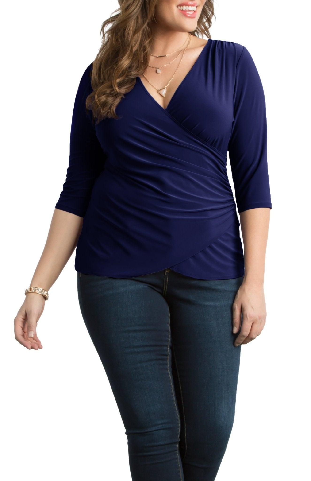 Femme Fatale Faux Wrap Top - Plus Product Image