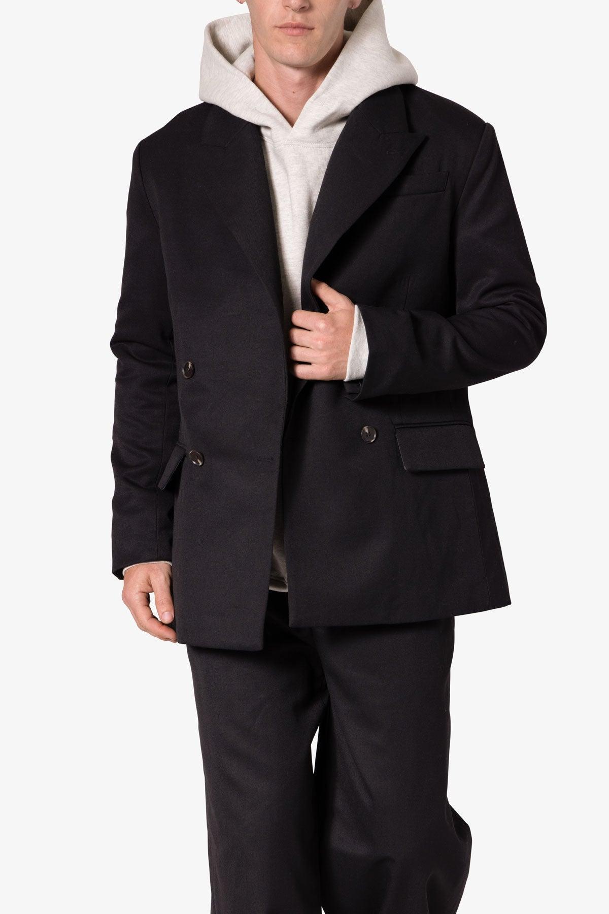 Double Breasted Suit Jacket - Black Product Image