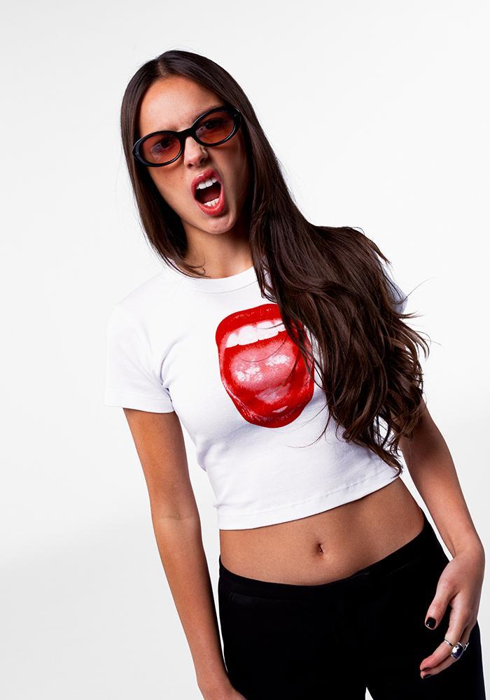 perfect all-american bitch crop t-shirt Female Product Image