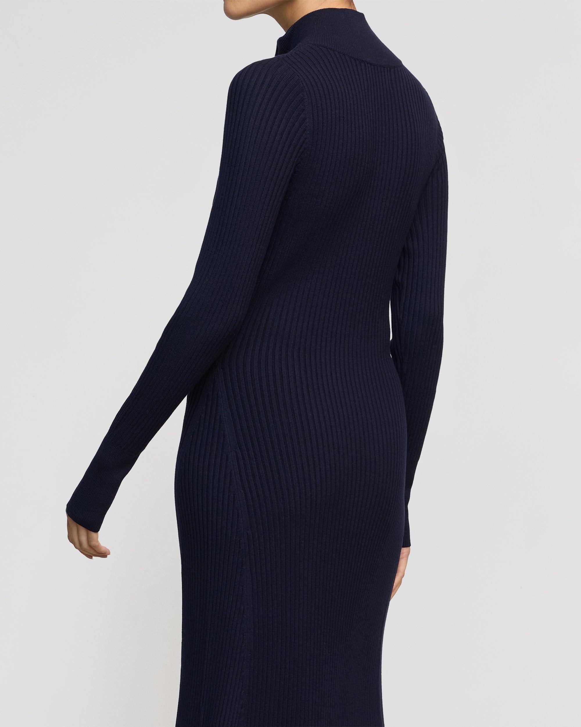 Janne Ribbed Two-Way Zip Sweater Dress Product Image