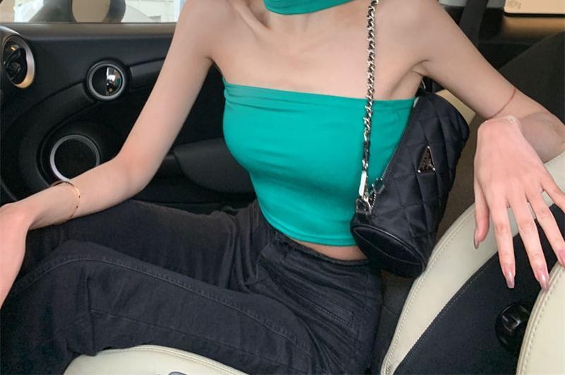 Halter Plain Crop Top Product Image