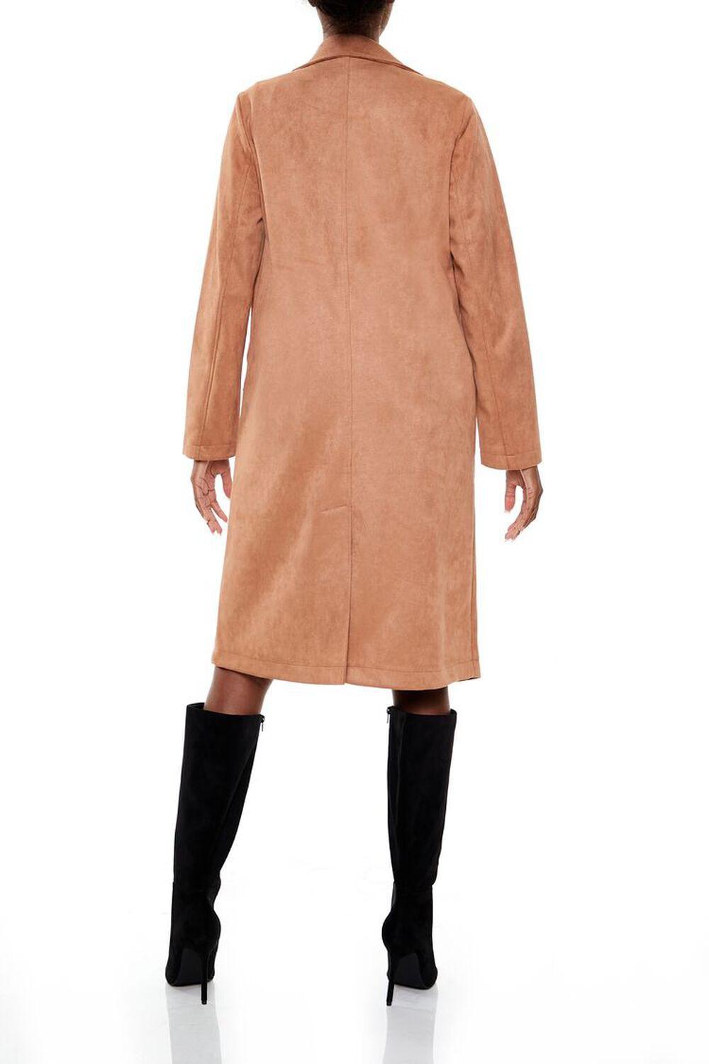 Faux Suede Longline Trench Coat | Forever 21 Product Image