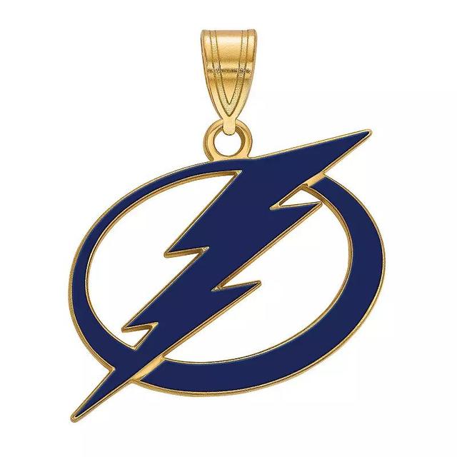 LogoArt Sterling Silver Tampa Bay Lightning Large Enamel Pendant, Womens Product Image