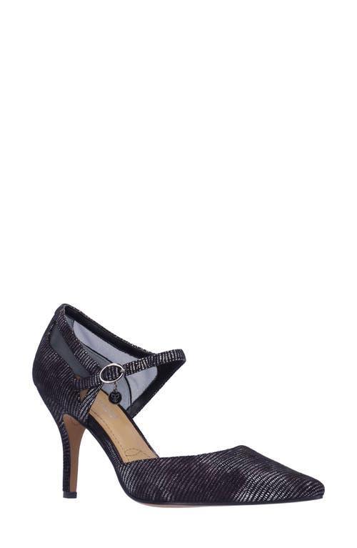 J. Renee Siona Glitter Fabric Pointed Toe Mesh Ankle Strap Pumps Product Image