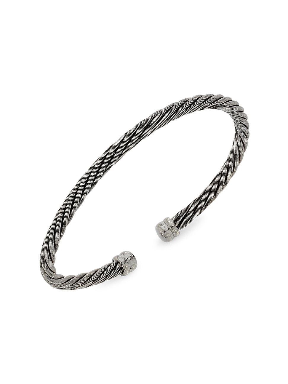 Mens Stainless Steel Cable Cuff Bracelet Product Image